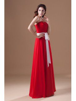 Chiffon Sweetheart Floor Length Column Sash Prom Dress