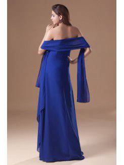 Chiffon Strapless Floor Length Column Sequins Prom Dress