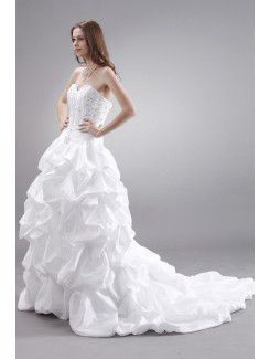 Taffeta Sweetheart Chapel Train Ball Gown Wedding Dress