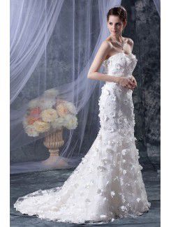 Lace Sweetheart Chapel Train Mermaid Wedding Dress
