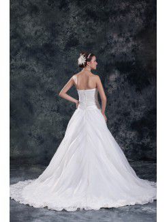 Organza Sweetheart Sweep Train Ball Gown Wedding Dress