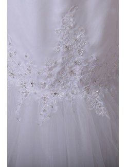 Satin and Lace Square Sweep Train Mermaid Wedding Dress