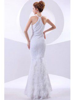 Lace Halter Ankle-Length Mermaid Wedding Dress
