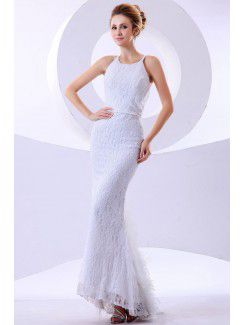 Lace Halter Ankle-Length Mermaid Wedding Dress