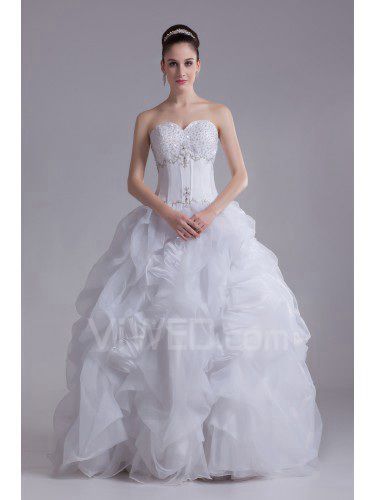 Органзы милая длина пола бальное платье вышитое свадебное платье