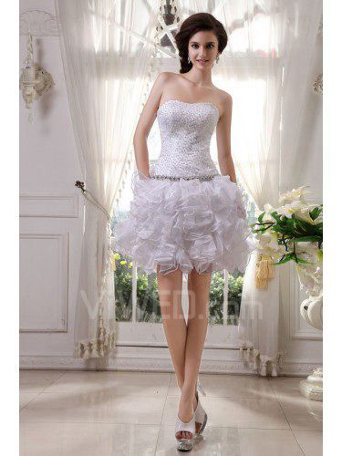 Satyny i koronki kochanie krótka suknia ślubna suknia