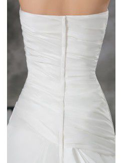 Satin Sweetheart Sweep Train Ball Gown Embroidered Wedding Dress