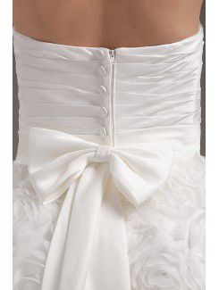 Satin Sweetheart Tea-Length Ball Gown Wedding Dress