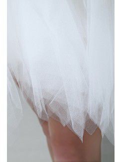 Tulle Sweetheart Short A-line Wedding Dress with Beading