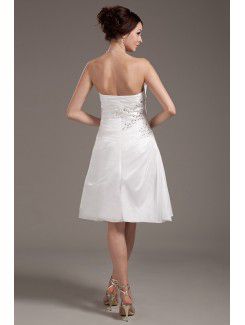 Chiffon Strapless Knee-Length A-Line Wedding Dress