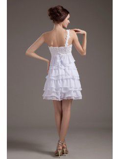 Chiffon One-Shoulder Short A-Line Wedding Dress