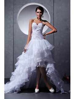 Tulle Sweetheart Asymmetrical A-Line Wedding Dress