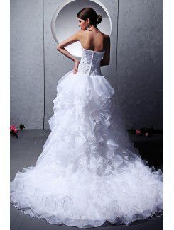 Tulle Sweetheart Asymmetrical A-Line Wedding Dress