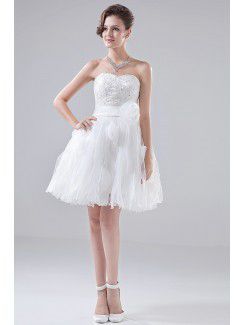 Organza Sweetheart Knee-Length A-line Wedding Dress
