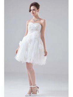 Organza Sweetheart Knee-Length A-line Wedding Dress