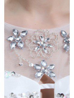Organza Jewel Ball Gown Asymmetrical Wedding Dress