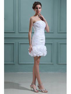 Taffeta Strapless Short Sheath Wedding Dress