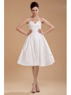 Satyny i koronki kantar kolan-line suknia ślubna z wzburzyć