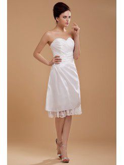 Taffeta Sweetheart Knee-Length A-line Wedding Dress with Ruffle