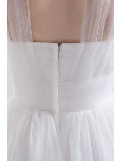 Chiffon Straps Floor Length Column Wedding Dress with Sequins