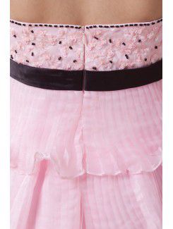 Satin Strapless Knee-length Column Bridesmaid Dress