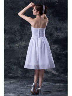 Organza and Taffeta Sweetheart Knee-Length A-Line Bridesmaid Dress with Embroidered