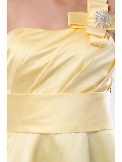 Satin One-Shoulder Short A-line Bridesmaid Dress