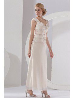Satin Straps Ankle-Length A-line Bridesmaid Dress with Ruffle and Jacket