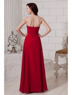 Chiffon Strapless Floor Length Column Bridesmaid Dress with Sequins