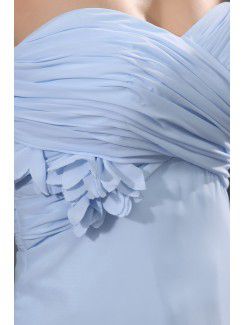 Chiffon Sweetheart Knee-Length A-line Bridesmaid Dress with Flower
