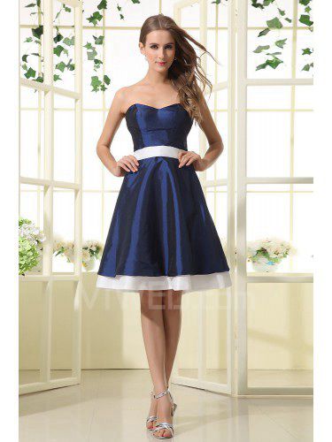 Satin Sweetheart Knee-Length A-line Bridesmaid Dress