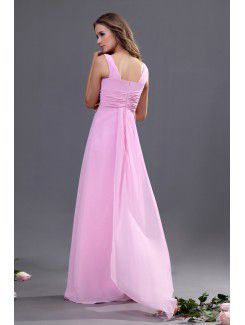 Chiffon V-Neckline Floor Length Column Bridesmaid Dress