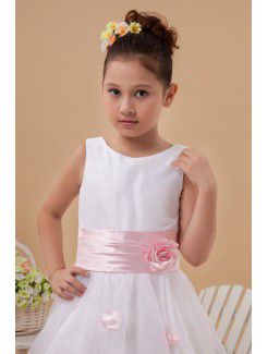 Taffeta and Organza Jewel Ankle-Length Ball Gown Flower Girl Dress