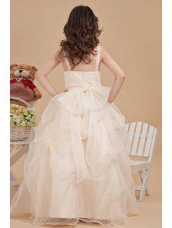 Organza Straps Ankle-Length Ball Gown Flower Girl Dress