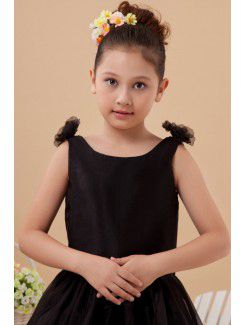 Satin and Organza Bateau Ankle-Length A-line Flower Girl Dress