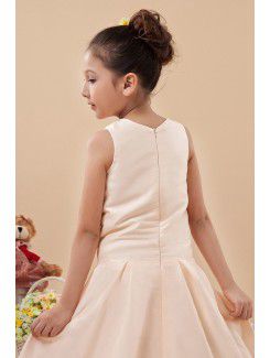 Satin Jewel Ankle-Length A-line Flower Girl Dress