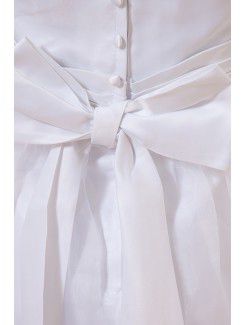 Organza and Satin Jewel Ankle-Length A-Line Flower Girl Dress with Bow