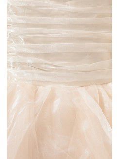 Tulle Straps Tea-Length A-line Flower Girl Dress with Bow