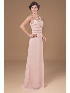 Chiffon Straps Floor Length A-line Mother Of The Bride Dress