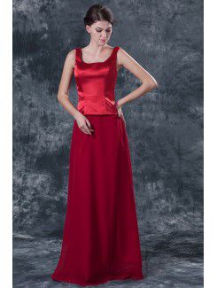 Satin Square Floor Length A-line Mother Of The Bride Dress with Jacket