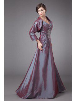 Taffeta Spaghetti Straps Floor Length A-line Mother Of The Bride Dress with Jacket