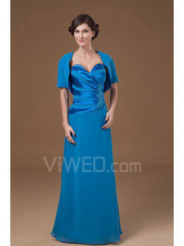 Satin Sweetheart Floor Length A-line Mother Of The Bride Dress with Jacket