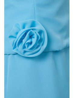 Chiffon Jewel Knee-Length Sheath Mother Of The Bride Dress with Three-quarter Sleeves