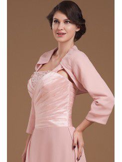 Chiffon and Charmeuse Straps Sweep Train A-line Mother Of The Bride Dress with Jacket