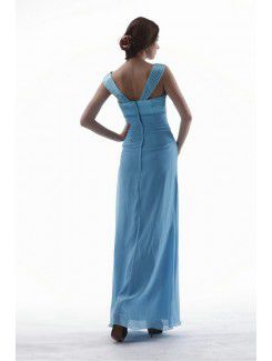 Chiffon and Satin Straps Ankle-Length Column Mother Of The Bride Dress with Sequins and Jacket