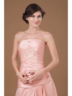 Taffeta Strapless Floor Length A-line Mother Of The Bride Dress with Embroidered Crisscross Ruched and Jacket