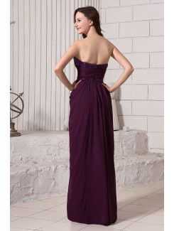 Chiffon Sweetheart Floor Length Column Evening Dress with Sequins