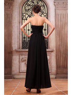 Chiffon Strapless Ankle-Length A-line Evening Dress