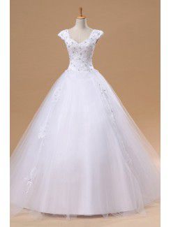 Organza Halter Floor Length Ball Gown Wedding Dress with Crystal