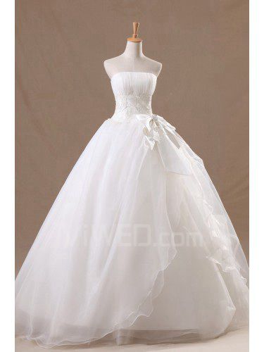 Органзы без бретелек длина пола бальное платье свадебное платье с цветами ручной работы